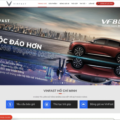 Website bán xe Vinfast chuẩn SEO mới nhất 2025 mẫu 2